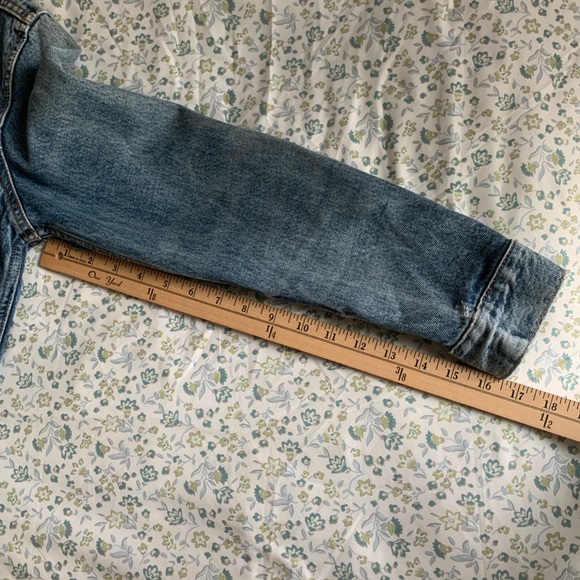 Lucky Brand Tomboy Trucker Denim Jacket Boho Mud Cloth Evil Eye M - Picture 8 of 16